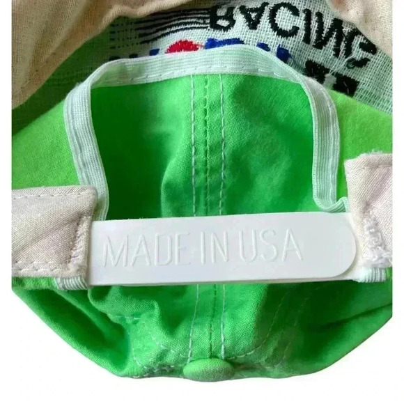 Vintage 80s 90s Mobile 1 Racing Snapback Hat Cap Neon Green Stange Made in USA - Picture 8 of 9